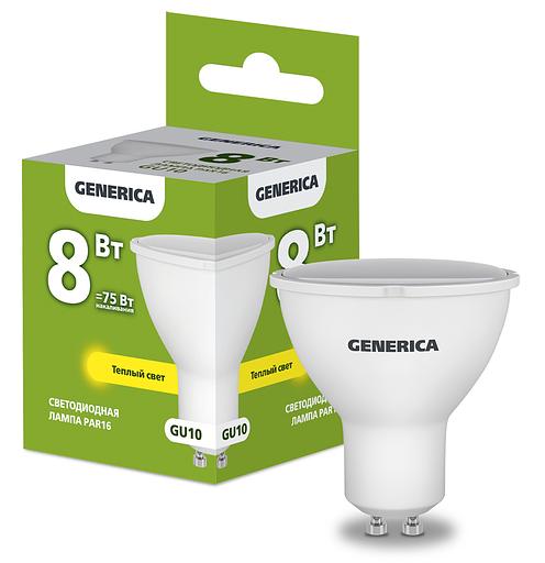 IEK LL-PAR16-08-230-30-GU10-G Лампа LED PAR16 софит 8Вт 230В 3000К GU10 GENERICA фото 1