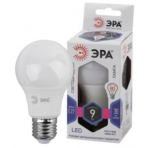 ЭРА Б0032248 LED A60-9W-860-E27 (диод, груша, 9Вт, хол, E27) фото 1