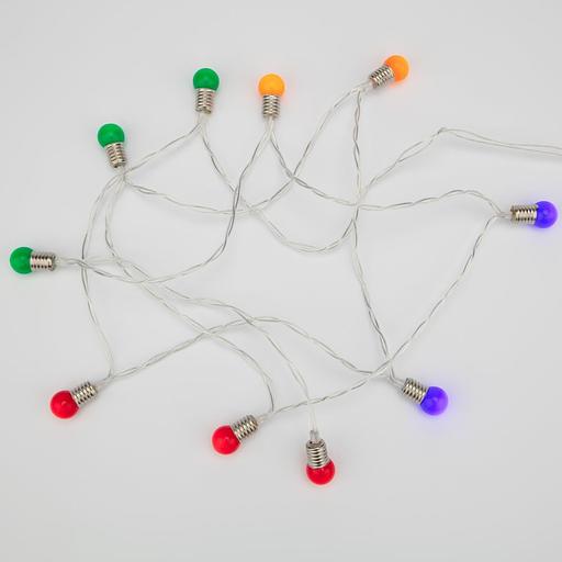 NEON-NIGHT 303-074 Гирлянда светодиодная «Мини-лампочки» 1.5 м, 10 LED, прозрачный ПВХ, цвет свечения мультиколор, 2 х АА (батарейки не в комплекте) фото 3