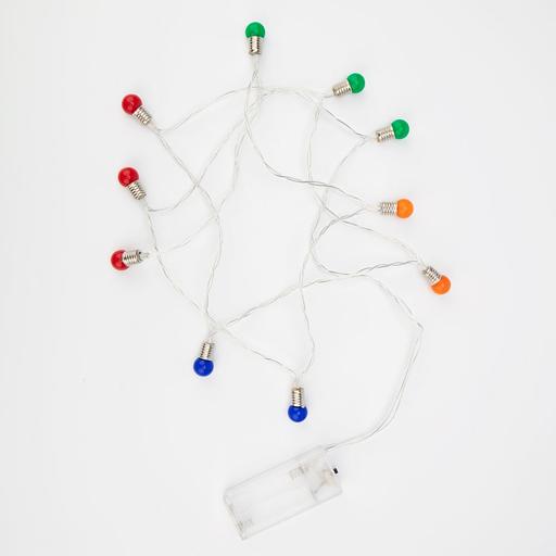 NEON-NIGHT 303-074 Гирлянда светодиодная «Мини-лампочки» 1.5 м, 10 LED, прозрачный ПВХ, цвет свечения мультиколор, 2 х АА (батарейки не в комплекте) фото 4