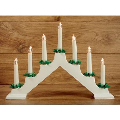 Neon-night 501-081 Новогодняя горка 7 свечек, цвет корпуса: Белый, цвет свечения: ТЕПЛЫЙ БЕЛЫЙ фото 1