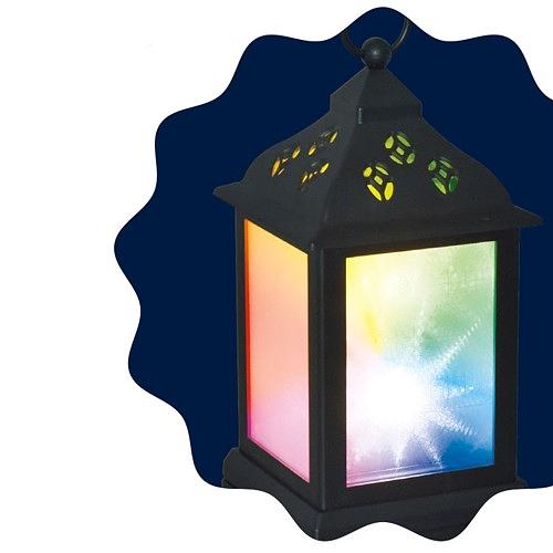 Neon-night 513-064 Декоративный фонарь 11х11х22,5 см, черный корпус, цвет свечения RGB с эффектом мерцания фото 1