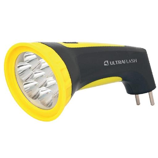 Ultraflash LED3807M (фонарь аккум 220В, черный/желтый, 7 LED, 2 режима, SLA, пластик, коробка) фото 1
