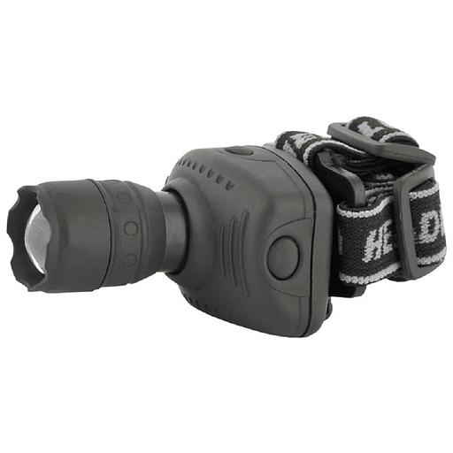 Ultraflash LED5354 (фонарь налобн, серый, 1 ватт LED, ZOOM, 3 реж, 3XR03, пласт, коробка) фото 1