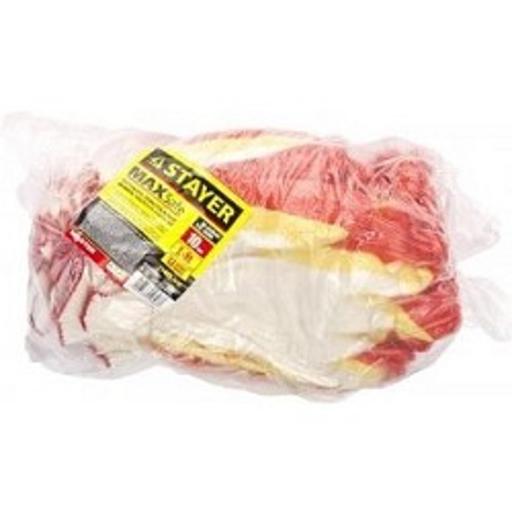 STAYER Перчатки "MASTER" MaxSafe 10 пар, трикотажные, двойная обливная ладонь из латекса, х/б, 13 класс, L-XL [11409-H10] фото 1