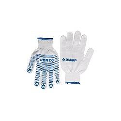 ЗУБР Перчатки трикотажные, 12 класс, х/б, с защитой от скольжения, L-XL [11451-XL] фото 1