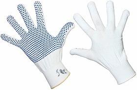 REXANT (09-0260) Перчатки нейлоновые с частичным покрытием ладони и пальцев «Точка» ПВХ белые фото 1