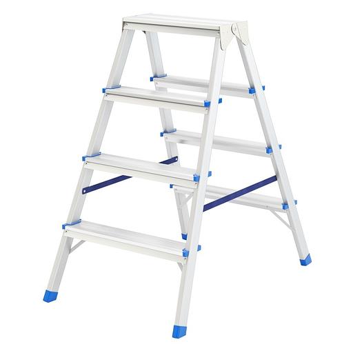 СИБРТЕХ Стремянка двусторонняя 4ст., алюминиевая, Россия [97924] фото 1