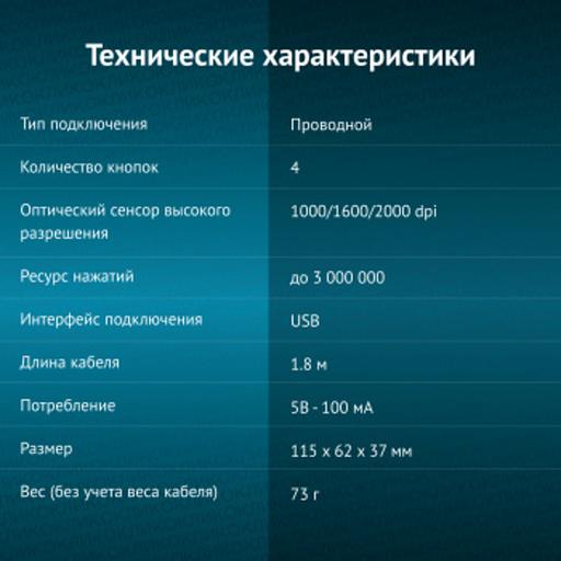 Oklick 147M черный оптическая (2000dpi) USB (4but) [1454525] фото 4