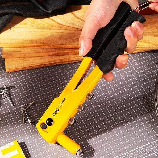 Ручной заклепочник с набором заклепок (60шт) Deli DL236910T 265мм, сталь 20Cr, диаметр 2,4 / 3,2 / 4,0 / 4,8 мм фото 6