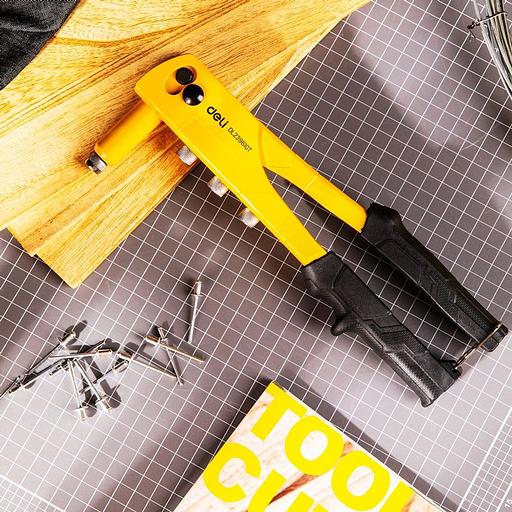 Ручной заклепочник с набором заклепок (60шт) Deli DL236910T 265мм, сталь 20Cr, диаметр 2,4 / 3,2 / 4,0 / 4,8 мм фото 8