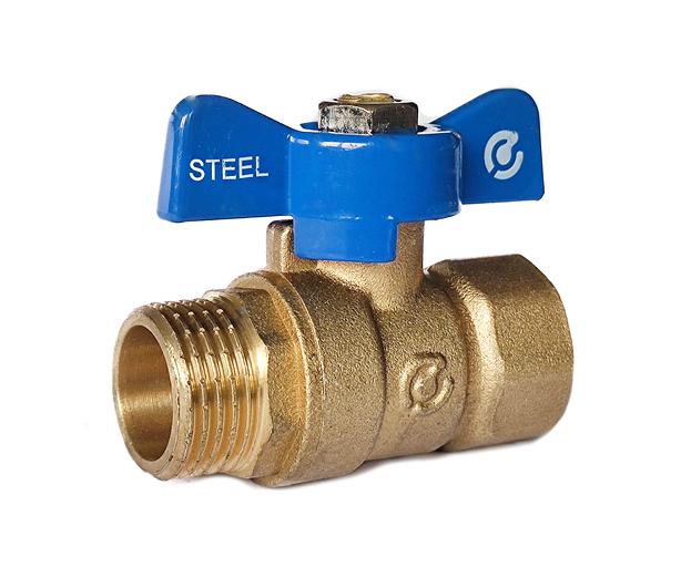 Кран вода SANTREK Aqua STEEL 1 г/ш бабочка Опт фото 1