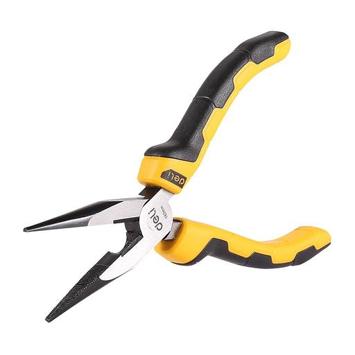 Удлиненные плоскогубцы Deli DL2106 160мм, двухкомпонентная рукоять фото 2