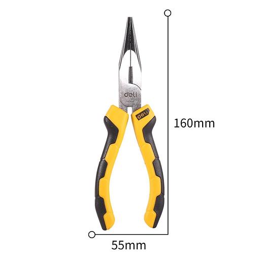 Удлиненные плоскогубцы Deli DL2106 160мм, двухкомпонентная рукоять фото 3
