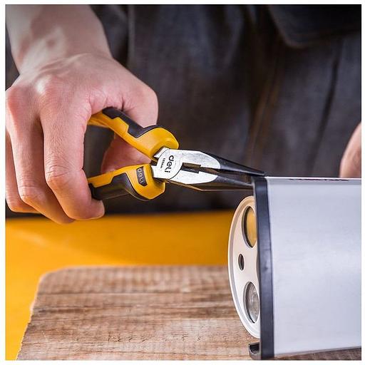 Удлиненные плоскогубцы Deli DL2106 160мм, двухкомпонентная рукоять фото 5