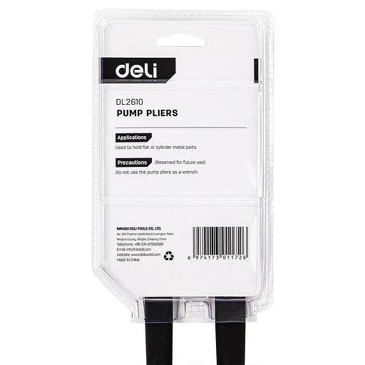 Переставные клещи Deli DL2610 250мм, диапазон раскрытия 8-55мм, прорезиненная рукоять фото 7