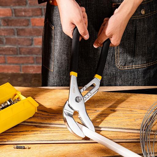 Переставные клещи Deli DL2616 400мм, диапазон раскрытия 15-105мм, прорезиненная рукоять фото 5