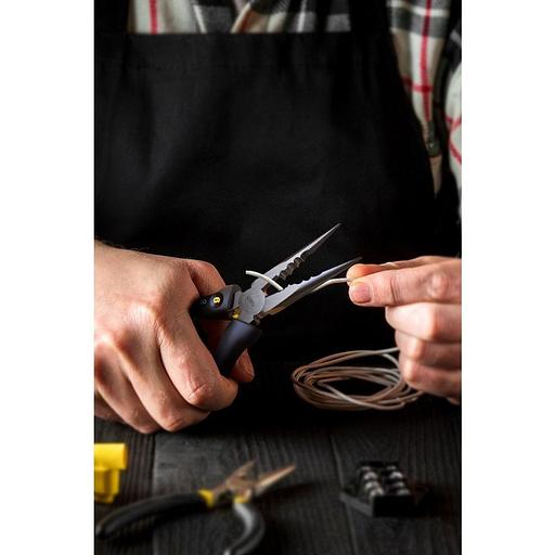 Удлиненные плоскогубцы "Home Series Black" Deli HT2106 160мм, эксклюзивный дизайн, рукоятка из высококачественного софттач пластика фото 5