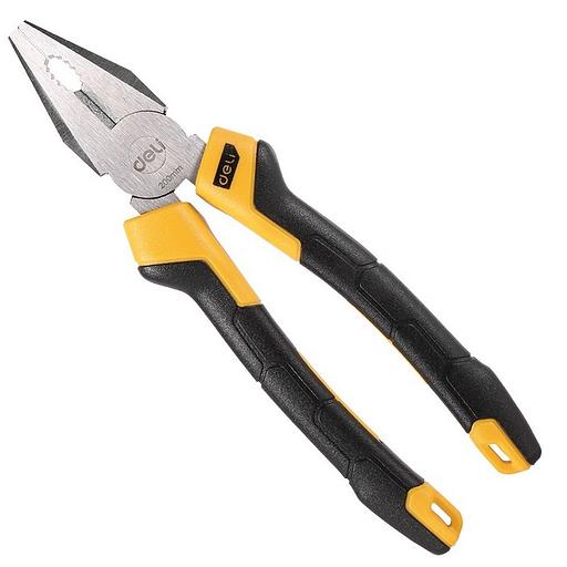 Комбинированные плоскогубцы Deli DL2008Z 200мм, сталь CrV, прорезиненная двухкомпонентная ручка фото 1