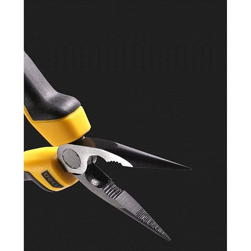 Удлиненные плоскогубцы Deli DL2106Z 160мм, сталь CrV, прорезиненная двухкомпонентная ручка фото 6