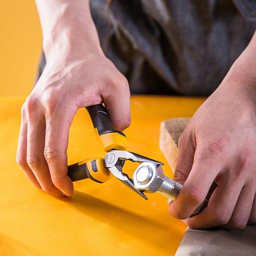 Удлиненные плоскогубцы Deli DL2106Z 160мм, сталь CrV, прорезиненная двухкомпонентная ручка фото 7