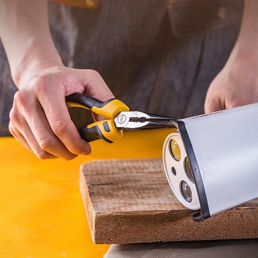 Удлиненные плоскогубцы Deli DL2106Z 160мм, сталь CrV, прорезиненная двухкомпонентная ручка фото 9