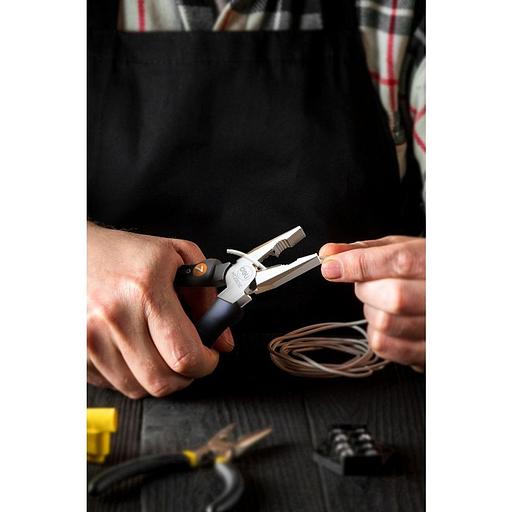 Комбинированные плоскогубцы "Home Series Gray" Deli HT2007C 180мм, эксклюзивный дизайн, рукоятка из высококачественного софттач пластика фото 6