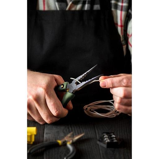 Удлиненные плоскогубцы "Home Series Green" Deli HT2106L 160мм, эксклюзивный дизайн, рукоятка из высококачественного софттач пластика фото 6