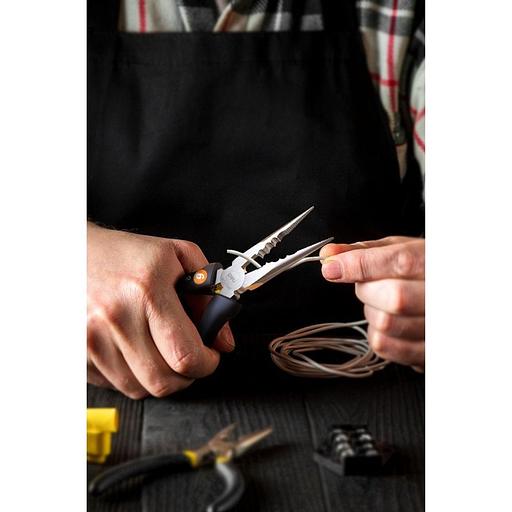 Удлиненные плоскогубцы "Home Series Gray" Deli HT2106C 160мм, эксклюзивный дизайн, рукоятка из высококачественного софттач пластика фото 6