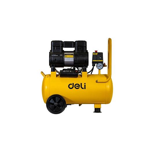 Компрессор воздушный безмаслянный Deli DL-WKY25-E1 (мощность 1,2кВт, 25литров, 80л/мин, 7атм, 2800об/мин) фото 1