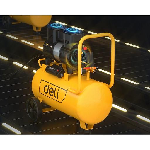 Компрессор воздушный безмаслянный Deli DL-WKY25-E1 (мощность 1,2кВт, 25литров, 80л/мин, 7атм, 2800об/мин) фото 4