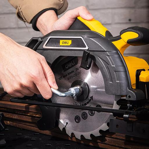 Циркулярная пила Deli DL-YJ185-E1 (1300Вт, 5300об/мин, диаметр диска 185мм, диск в комплекте) фото 4
