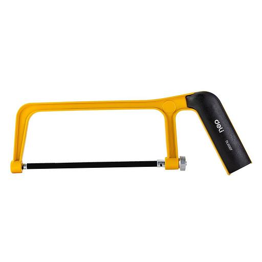 Мини-ножовка по металлу, дереву, пластику Deli DL6007 150мм, пильное полотно из стали 65Mn, прорезиненная двухкомпонентная ручка, рама из аллюминиевого сплава фото 1