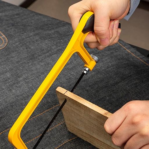 Мини-ножовка по металлу, дереву, пластику Deli DL6007 150мм, пильное полотно из стали 65Mn, прорезиненная двухкомпонентная ручка, рама из аллюминиевого сплава фото 8