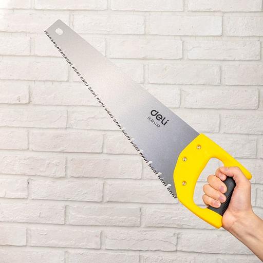 Ножовка по дереву Deli DL6845A 450мм, сталь 65Mn, шлифовка зубцов с 3-х сторон, рукоять из двухкомпонентного противоударного пластика фото 3