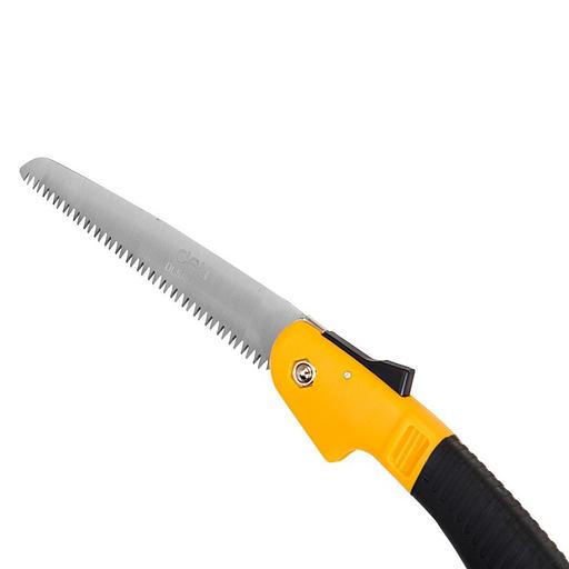 Садовая пила складная Deli DL580618 180мм, сталь 65MN, шаг зубьев 7 TPI, обрезиненая ручка, шлифовка зубов с 3-х сторон, двухрядное распределение кромок фото 8