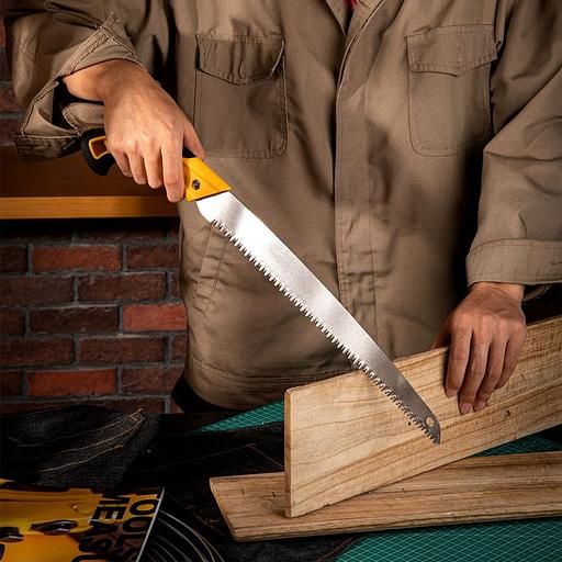 Садовая пила Deli DL580933 330мм, сталь 65MN, шаг зубьев 7 TPI, обрезиненая ручка, шлифовка зубов с 3-х сторон, двухрядное распределение кромок фото 10