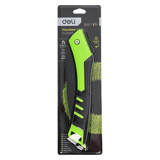 Садовая пила складная Deli DL6006 180мм, сталь 65MN, шаг зубьев 7 TPI, обрезиненая ручка, шлифовка зубов с 3-х сторон, двухрядное распределение кромок фото 5