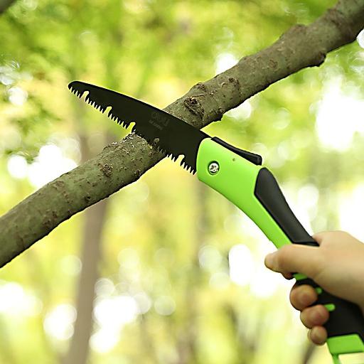 Садовая пила складная Deli DL6006 180мм, сталь 65MN, шаг зубьев 7 TPI, обрезиненая ручка, шлифовка зубов с 3-х сторон, двухрядное распределение кромок фото 6