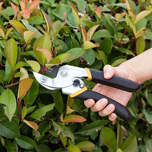 Секатор садовый Deli DL580205 лезвия с тефлоновым покрытием, длина 200мм, макс.диаметр резки 15мм, сталь 55С фото 7