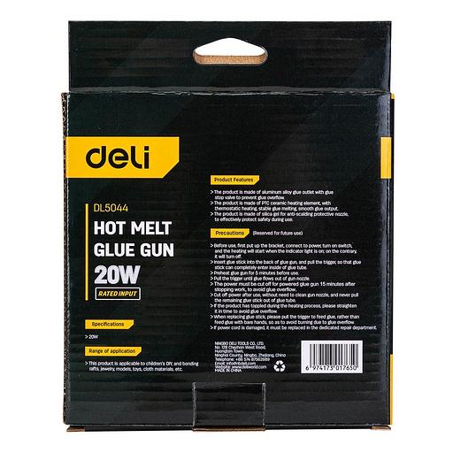 Клеевой пистолет Deli DL5044 (20Вт, диаметр стержня 7мм) фото 10