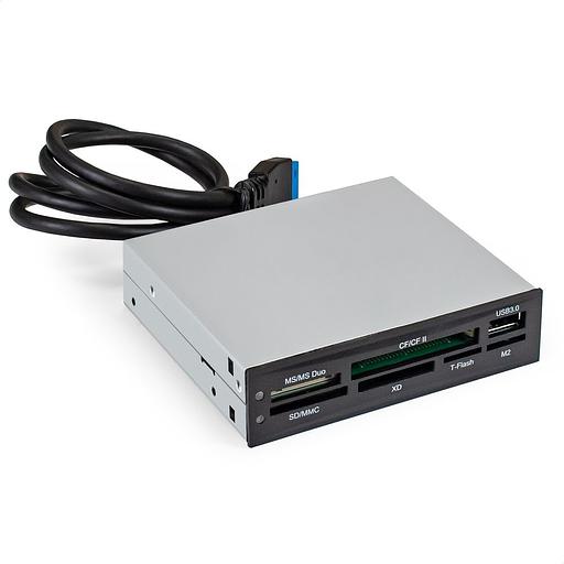 Exegate EX293028RUS Картридер USB3.0 (внутренний, 3.5", мультиформатный: SD/SDHC/SDXC/MMC/microSD/T-Flash/CF/MS/MS micro/XD, 1 доп.порт USB3.0, черный, металл) фото 1