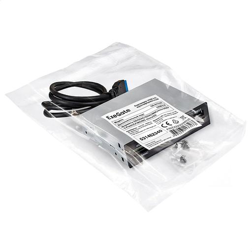Exegate EX293028RUS Картридер USB3.0 (внутренний, 3.5", мультиформатный: SD/SDHC/SDXC/MMC/microSD/T-Flash/CF/MS/MS micro/XD, 1 доп.порт USB3.0, черный, металл) фото 6