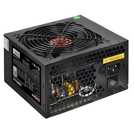 Exegate EX282048RUS-OEM Блок питания 700W Exegate 700PPH-LT-OEM, 80+, ATX, black, APFC, 12cm, 24p, (4+4)p, 5*SATA, 3*IDE фото 1