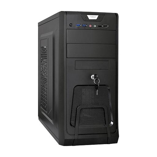 Exegate EX283215RUS Корпус Miditower ExeGate CP-603UB Black, ATX,, 2*USB+2*USB3.0, Audio, замок блокировки кнопки питания фото 1