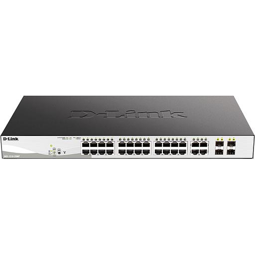 Коммутатор D-Link PROJ Smart L2 Switch 24x1000Base-T PoE, 4xCombo 1000Base-T/SFP, PoE Budget 370W, Compact CLI (DGS-1210-28MP/F4A) фото 1