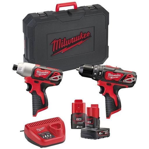 Набор: аккумуляторные дрель-шуруповер и гайковерт Milwaukee 4933443497 M12 BPP2B-421C фото 2