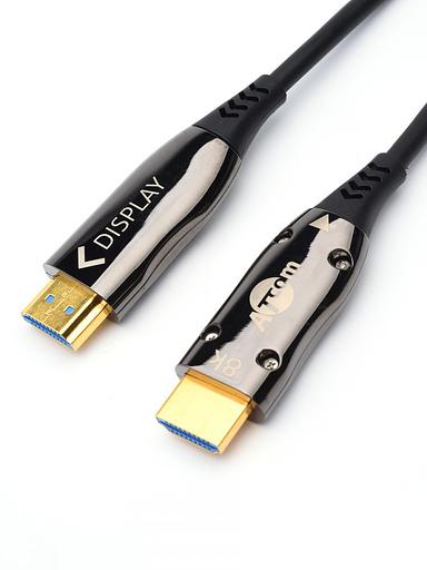 Кабель HDMI 10 м (HIGH speed, Metal gold, Optical) 8K VER 2.1 ATcom HDMI (m) - HDMI (m) 10 м (AT8880) фото 3