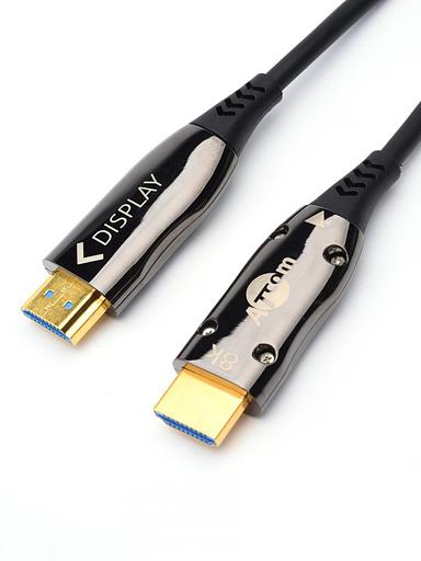 Кабель HDMI 50 м (HIGH speed, Metal gold, Optical) 8K VER 2.1 ATcom HDMI 2.1 (m) - HDMI 2.1 (m) 50 м (AT8875) фото 3