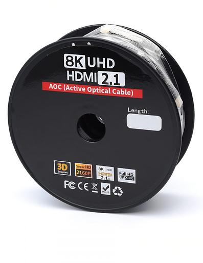 Кабель HDMI 50 м (HIGH speed, Metal gold, Optical) 8K VER 2.1 ATcom HDMI 2.1 (m) - HDMI 2.1 (m) 50 м (AT8875) фото 6